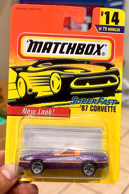1996 Matchbox Superfast 87 CORVETTE (New Look) DieCast 1/59 New Old Stock NOS
