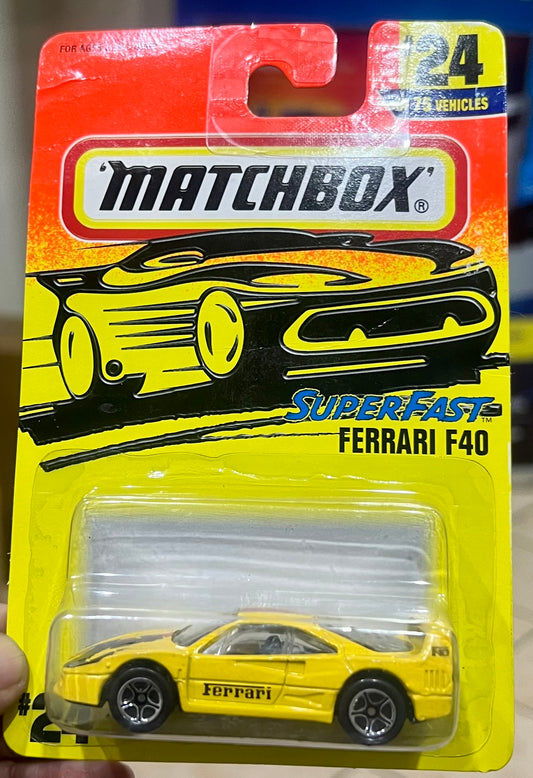 1997 MATCHBOX SUPERFAST #24 YELLOW FERRARI F40 - NEW